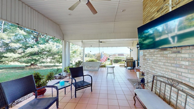 view of patio / terrace with ceiling fan