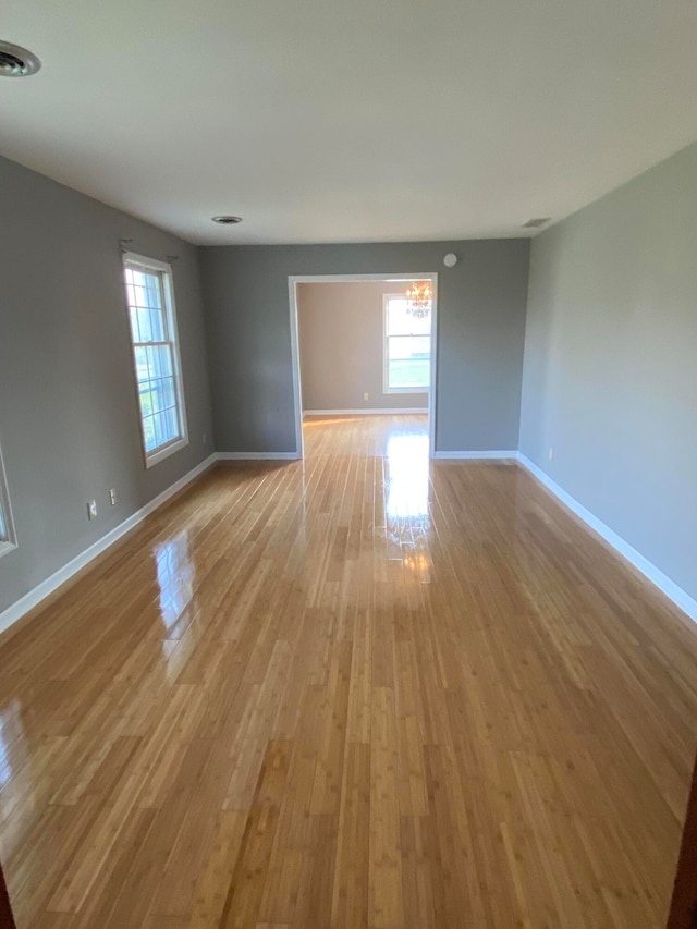 empty room featuring light wood-type flooring