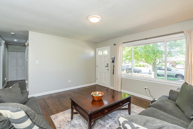 living room featuring hardwood / wood-style flooring