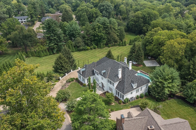 bird's eye view with a rural view