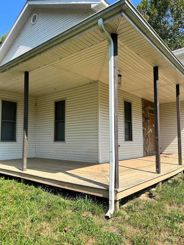 view of home's exterior with a deck