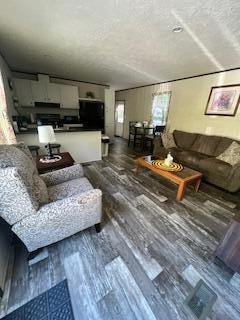 living room featuring dark hardwood / wood-style flooring