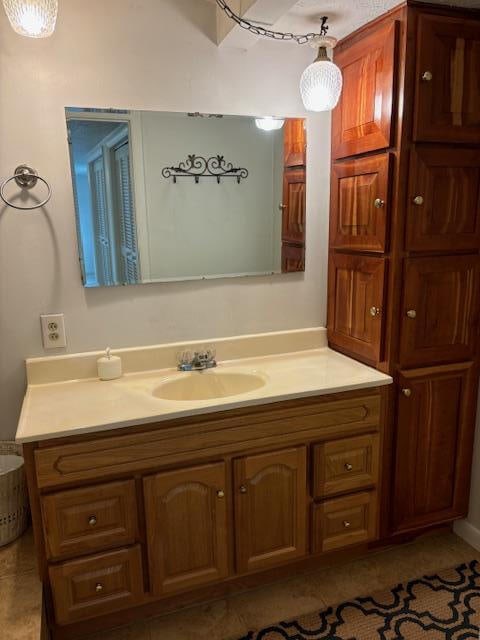 bathroom featuring vanity and tile patterned floors