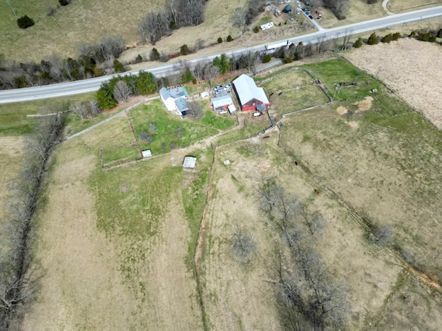 bird's eye view with a rural view