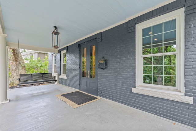 view of patio with a porch