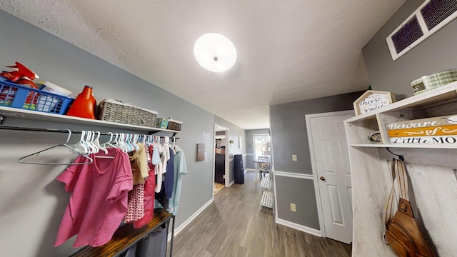 spacious closet featuring hardwood / wood-style flooring