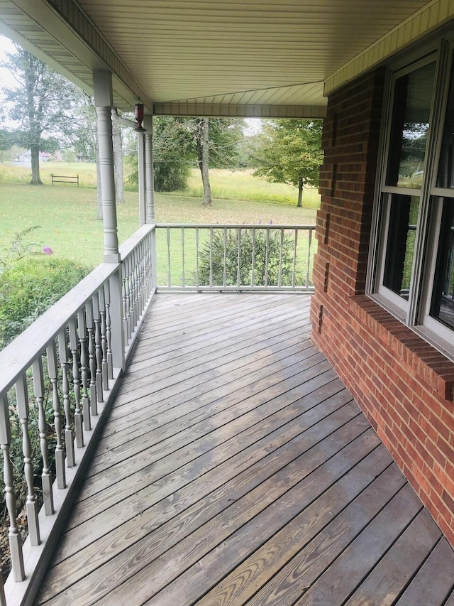 deck with covered porch