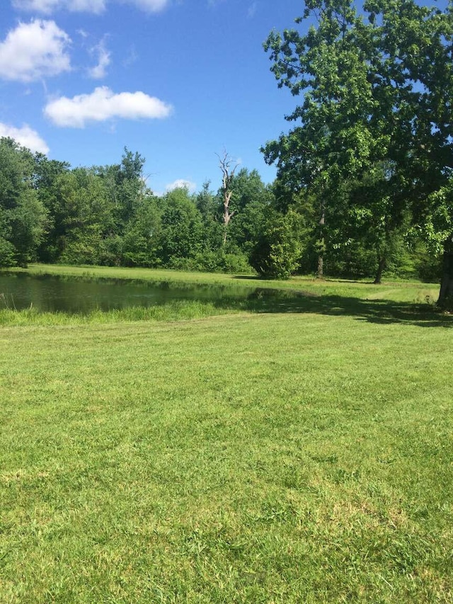 view of yard featuring a water view