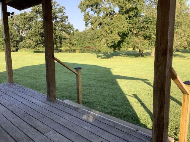 view of yard featuring a deck