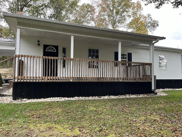 exterior space featuring covered porch