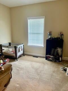 bedroom featuring carpet