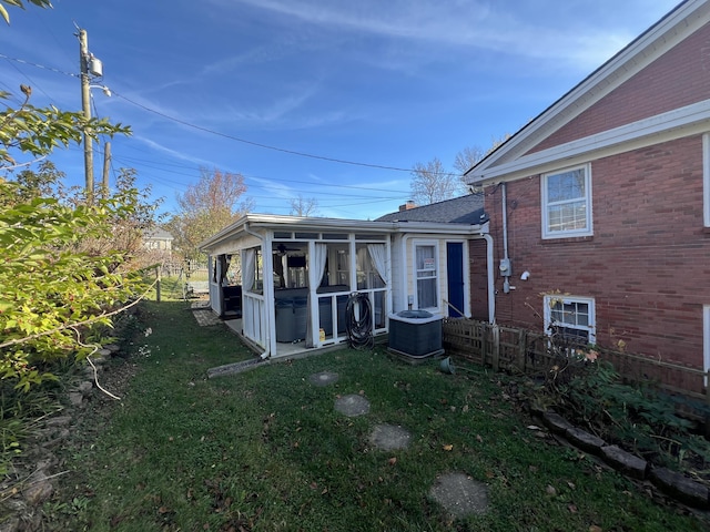 view of property exterior featuring central AC unit