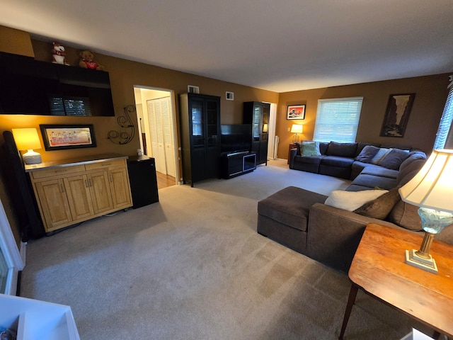 view of carpeted living room