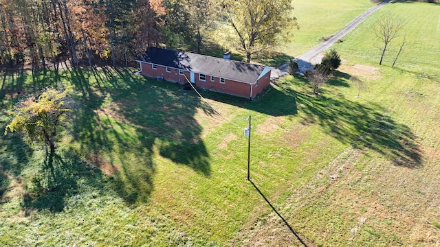 aerial view with a rural view