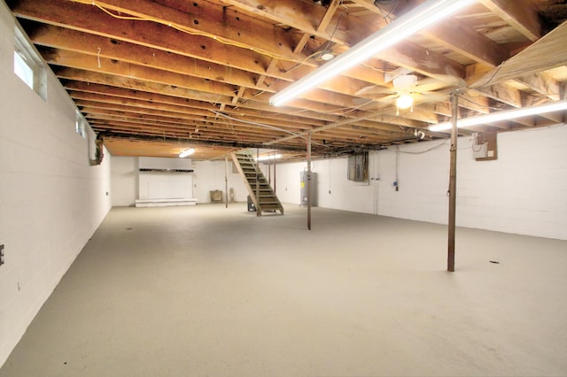 basement with gas water heater