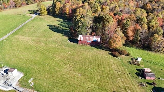 aerial view featuring a rural view