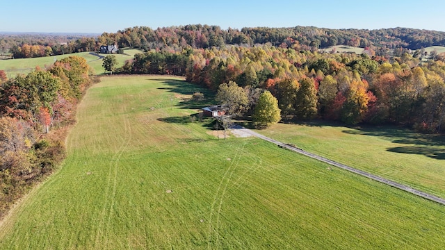 aerial view with a rural view