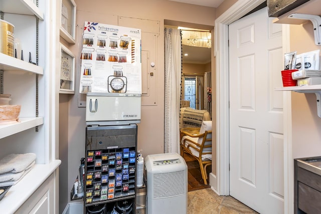 302 W High St, Lexington, KY 40507 - kitchen featuring crown molding and light tile patterned floors