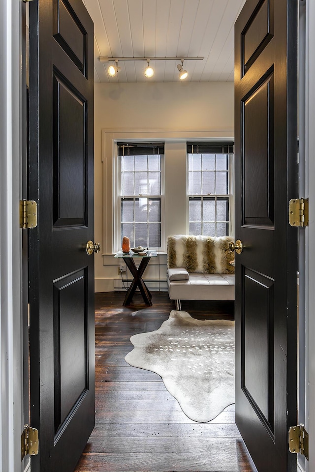 302 W High St, Lexington, KY 40507 - foyer featuring dark wood-style flooring, track lighting, and plenty of natural light