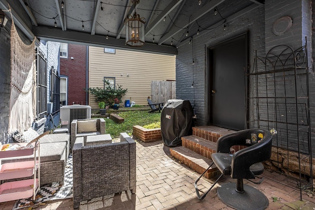 302 W High St, Lexington, KY 40507 - view of patio with cooling unit, area for grilling, and an outdoor hangout area