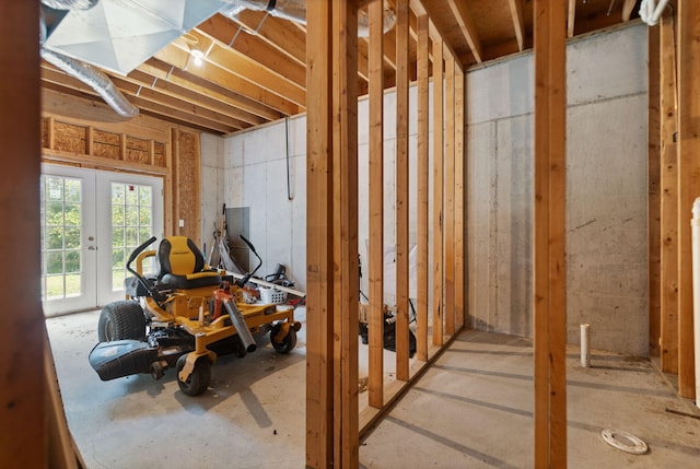 miscellaneous room with french doors