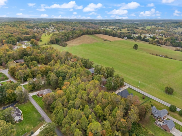 aerial view with a rural view