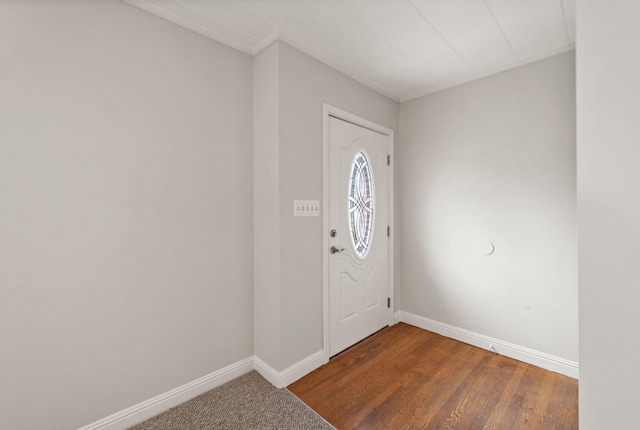 entryway featuring dark wood-type flooring