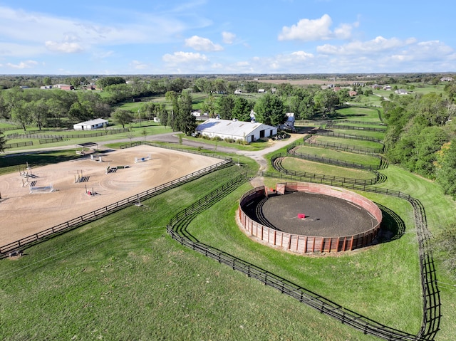 aerial view featuring a rural view