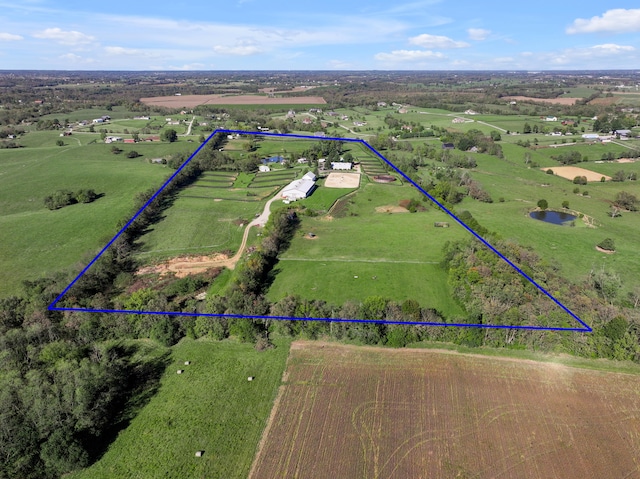 bird's eye view featuring a rural view