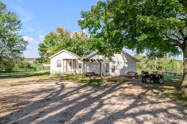 view of front of property with a patio