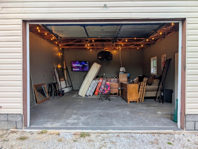 view of garage