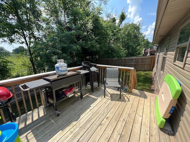 view of wooden deck