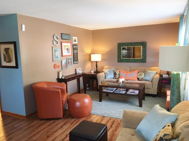 living room featuring hardwood / wood-style flooring