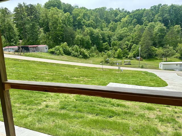 409 Freeman Branch Rd, East Bernstadt, KY 40729 - view of green lawn with a view of trees