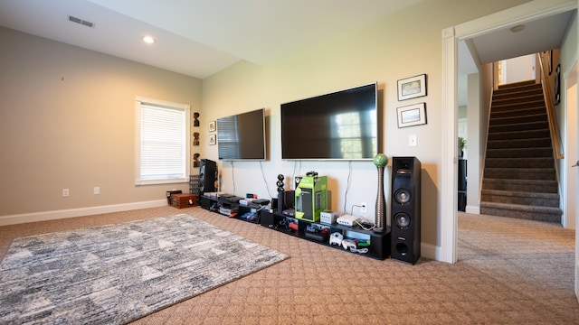 carpeted living room with a wealth of natural light