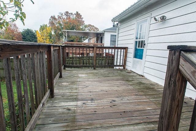 view of wooden deck