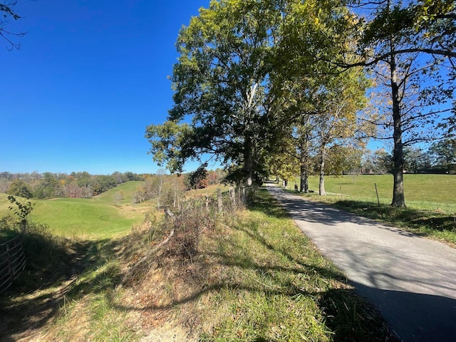 view of street featuring a rural view