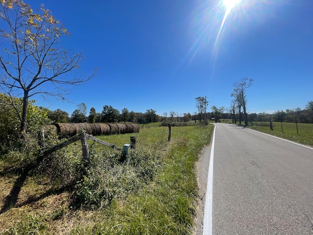 view of road featuring a rural view