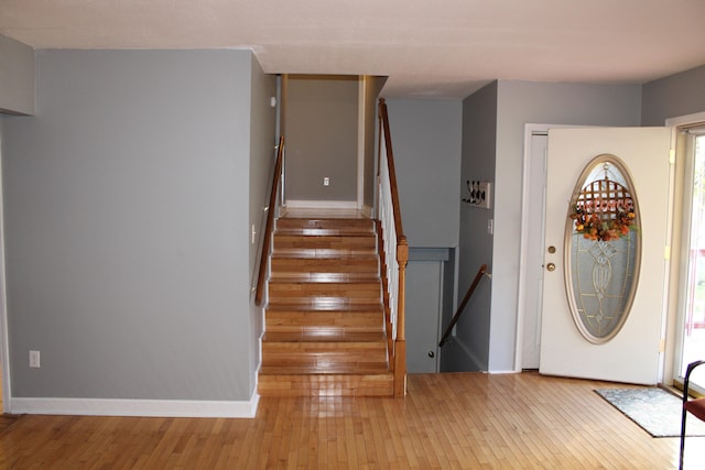 entryway with light wood-type flooring