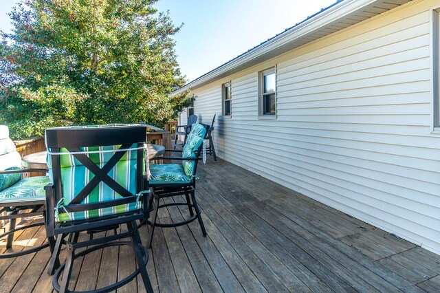 view of patio / terrace featuring a wooden deck