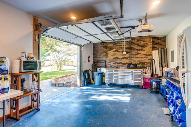 garage featuring a garage door opener