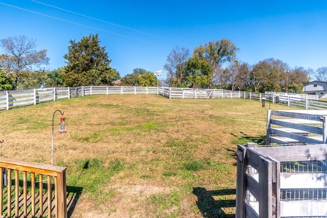 view of yard featuring a rural view