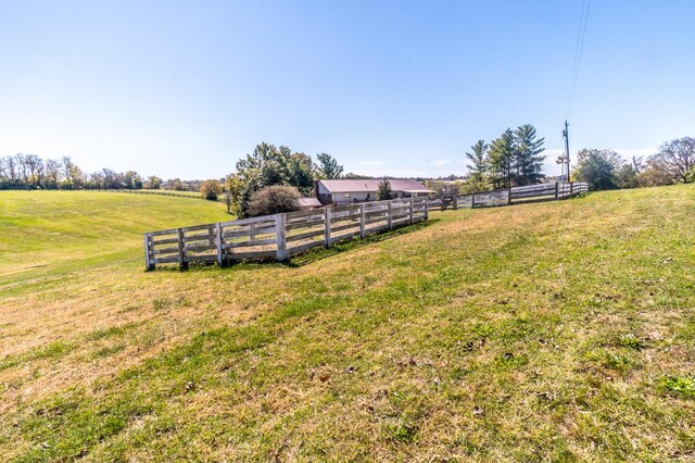 view of yard with a rural view