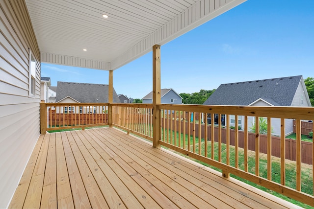 deck with a yard