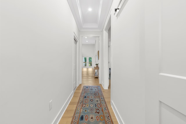 hall featuring light wood-type flooring