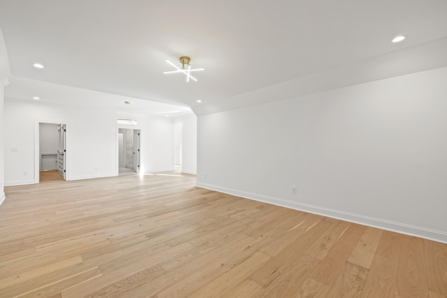 unfurnished living room featuring light wood-type flooring