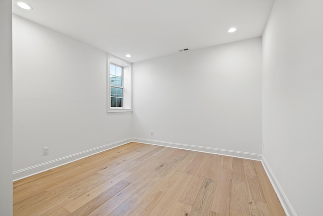 empty room featuring light wood-type flooring