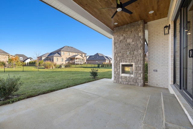 view of patio / terrace featuring ceiling fan