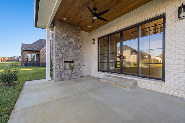 view of patio / terrace with ceiling fan