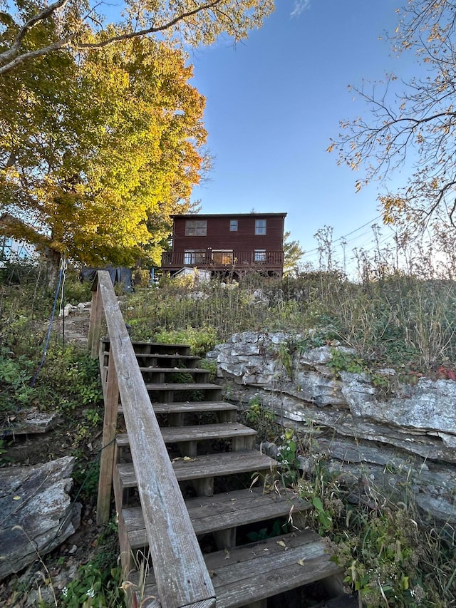 exterior space with a wooden deck